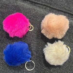 Colorful Fluffy Pom Pom Keychains